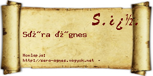 Séra Ágnes névjegykártya